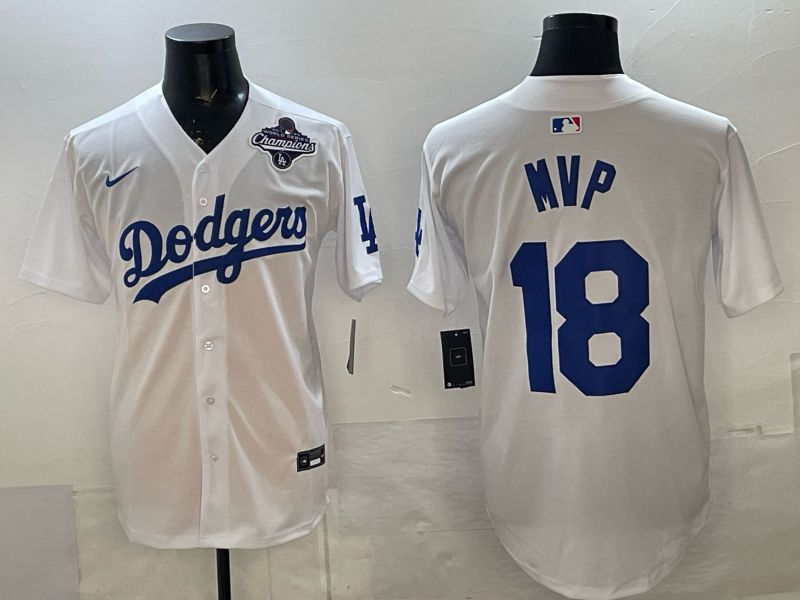 Men Los Angeles Dodgers #18 Mvp White Game 2026 Nike MLB Jersey style 08->los angeles dodgers->MLB Jersey
